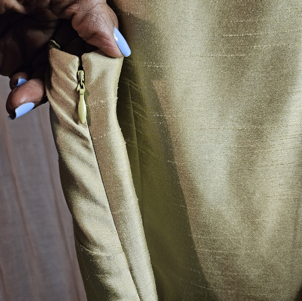Jessica Howard olive green, no sleeve dress with belt Only. - Picture 7 of 15
